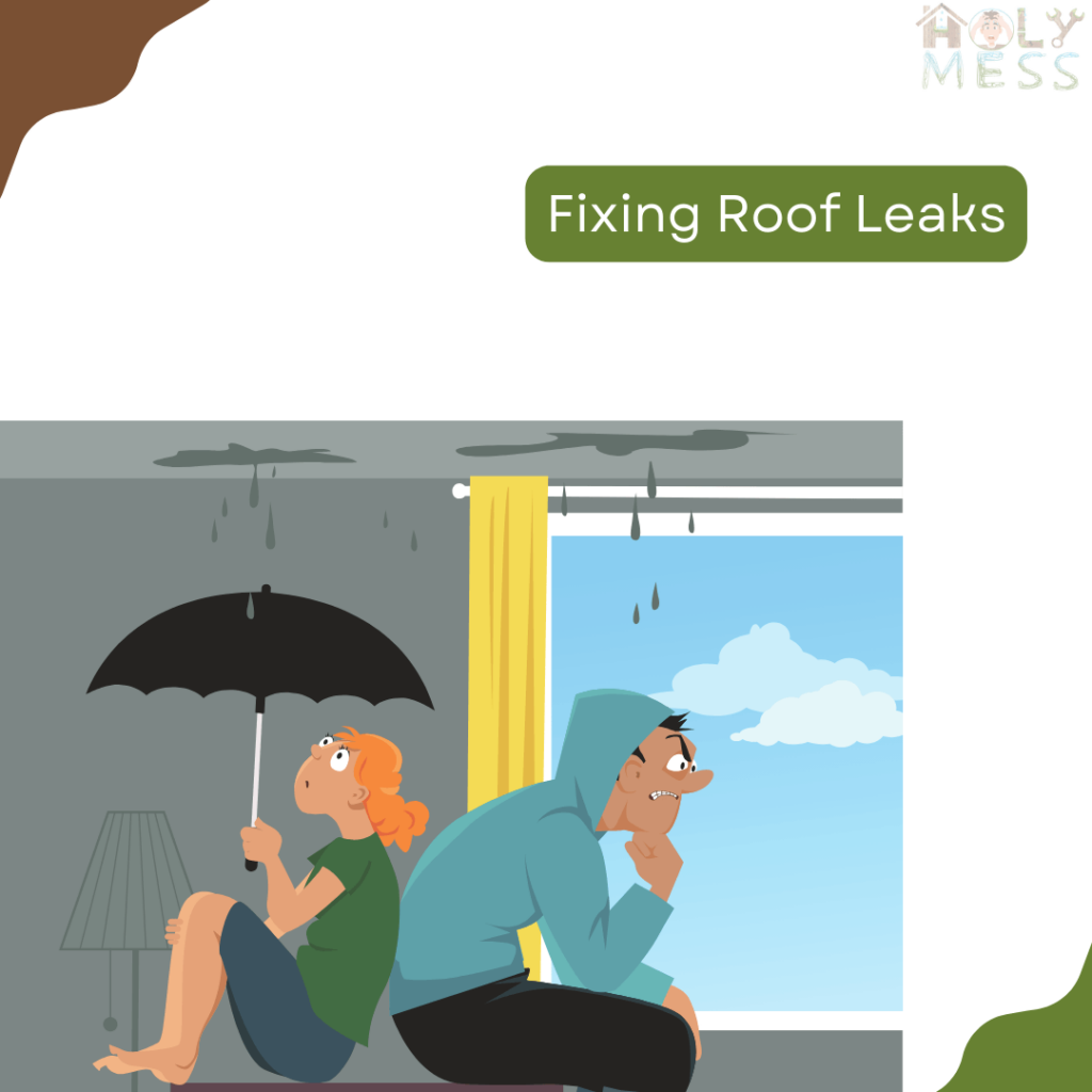 fixing roof leaks holymess repairs clipart