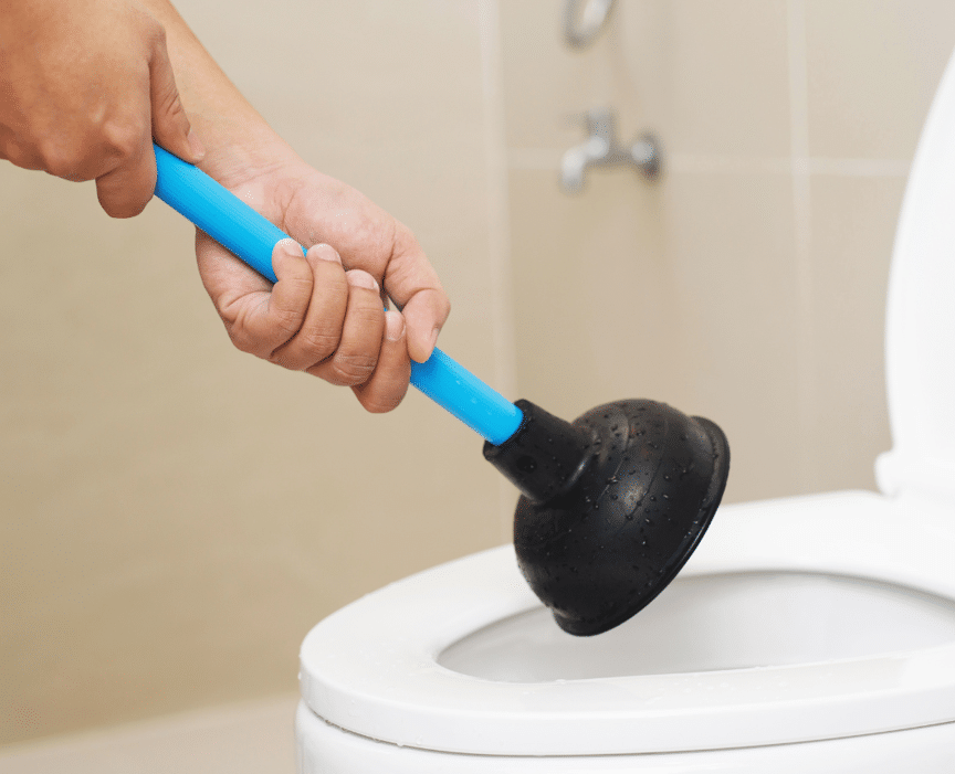 using plunger to unblock a drain